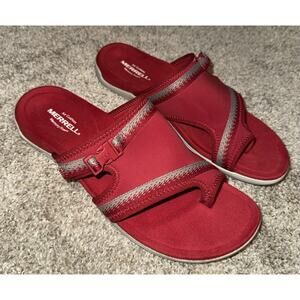 Merrell Chili District Muri Wrap Sandal Women’s 10 Red Stretch Comfort Slides